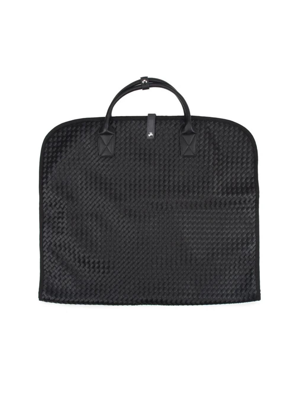 Brouk & Co The Wynn Black Weaved Vegan Leather Garment Bag